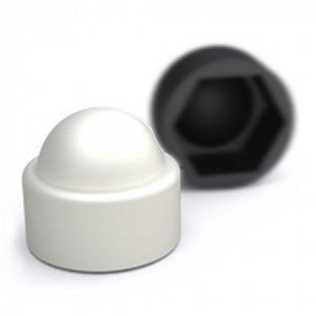 M10 HEX HEAD COVER - WHITE - PACK OF 100