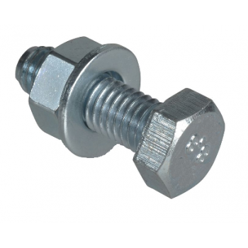 SET - M8 X 50MM HEX BOLT / NUT & WASHER (BZP) X 100